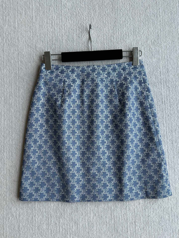 Celine 25 Skirt Blue Triacetate Polyester 275778
