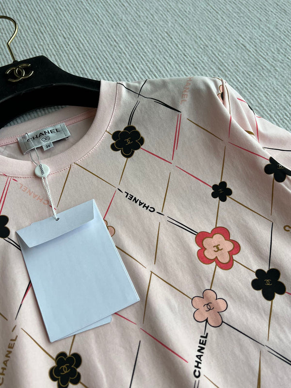 CC 25 Round- Neck T-shirt In Pink Cotton 277249