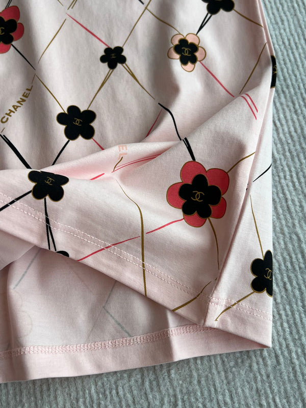 CC 25 Round- Neck T-shirt In Pink Cotton 277249