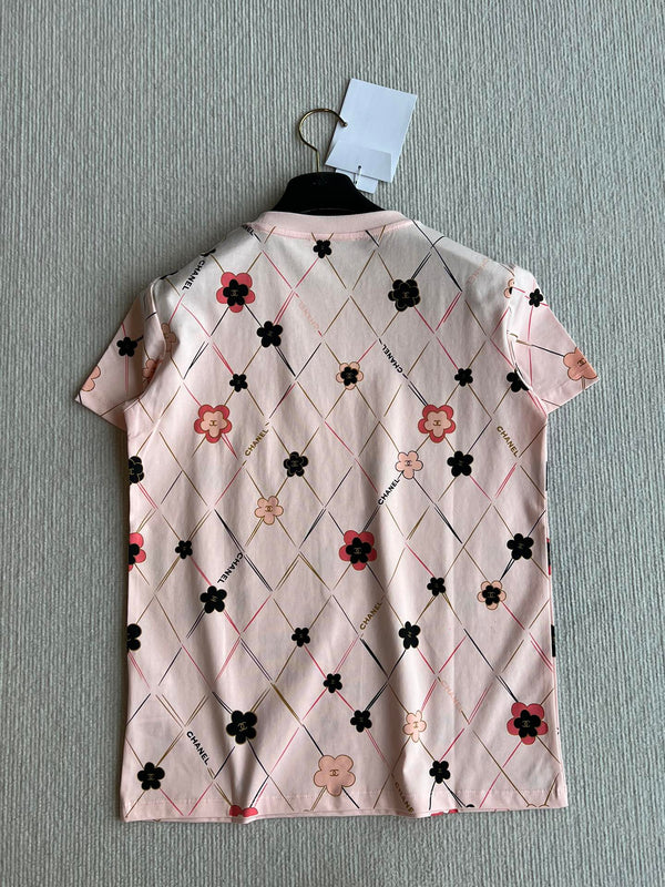 CC 25 Round- Neck T-shirt In Pink Cotton 277249