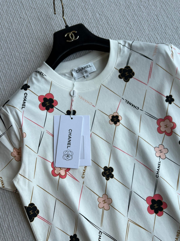 CC 25 Round- Neck T-shirt In White  Cotton 277250