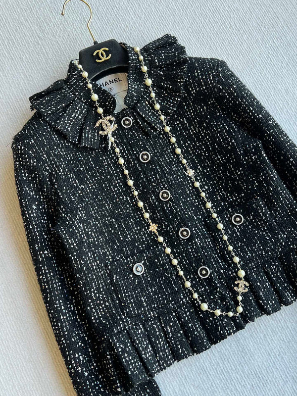 Giacca con paillettes CC 25 in tweed nero 277169