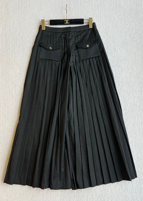 CC 25 Pleated Pants Black Silk