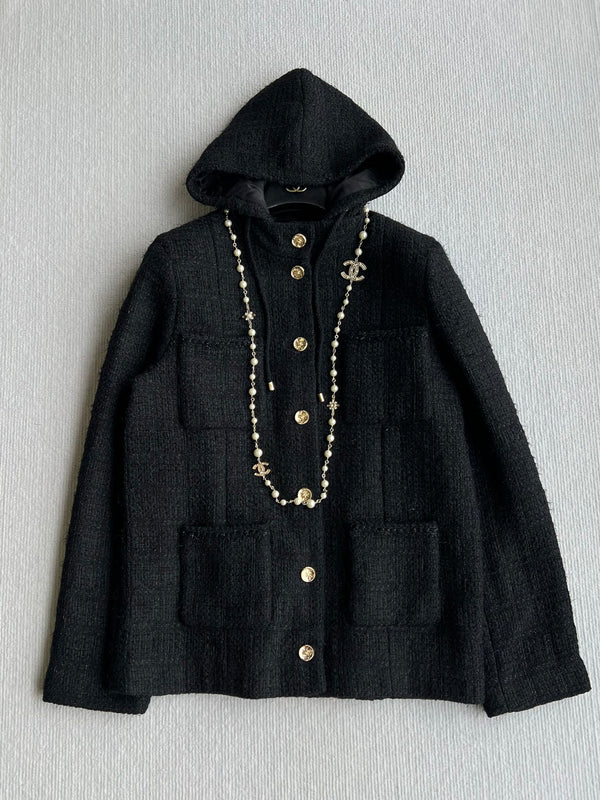 CC 25 Jacket Black Hooded Cotton 300144