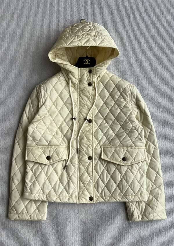 Bur 25 Quilted Jacket Ivory White Polyester 300086