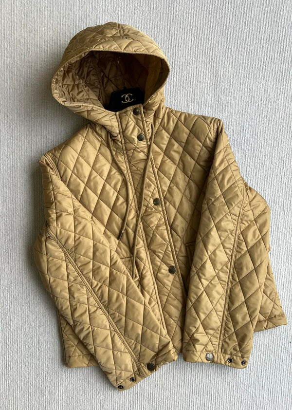 Bur 25 Quilted Jacket Dark Beige Polyester 300087