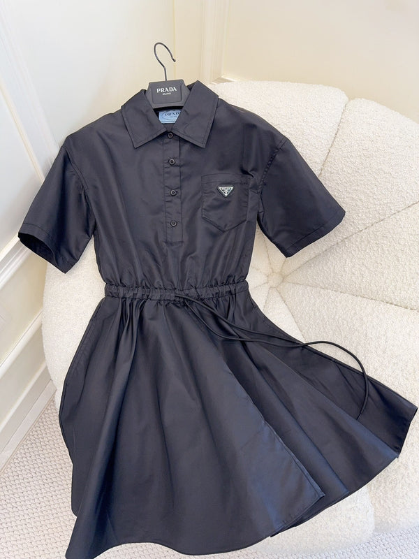 Prada 25 Short-sleeved Dress Black Re-Nylon