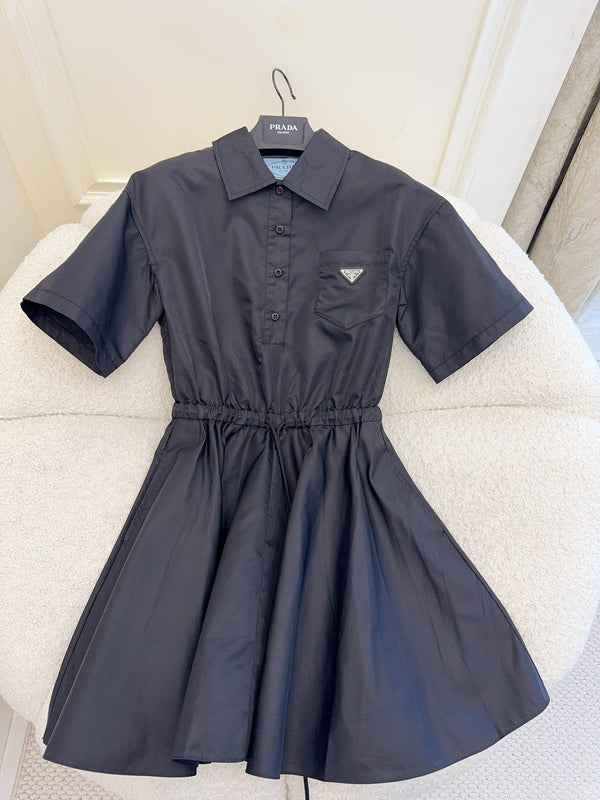 Prada 25 Short-sleeved Dress Black Re-Nylon