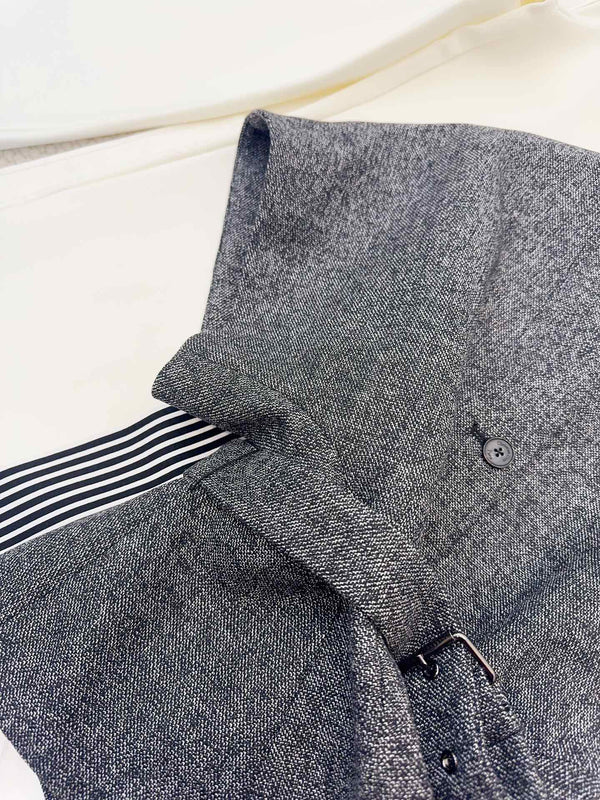 CD 25 Floral V-neck Jacket Gray Cotton