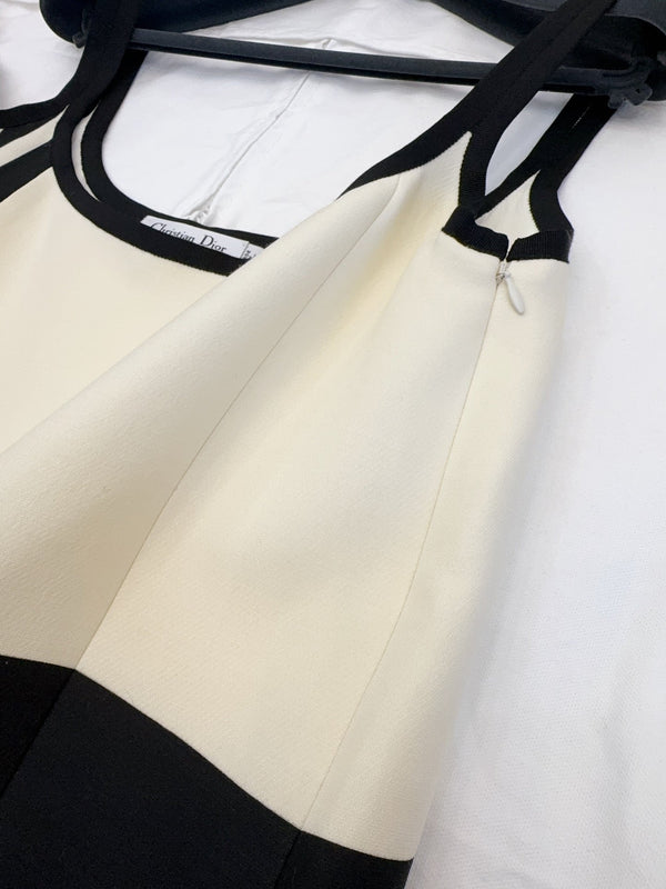 CD 25 Suspender Skirt Black Beige Silk Wool