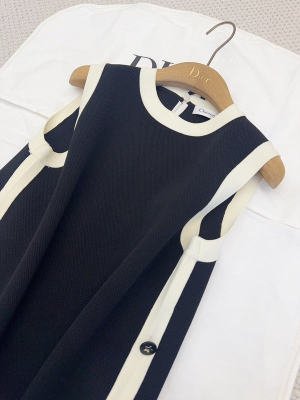 CD 25 Knitted Dress Black Cotton