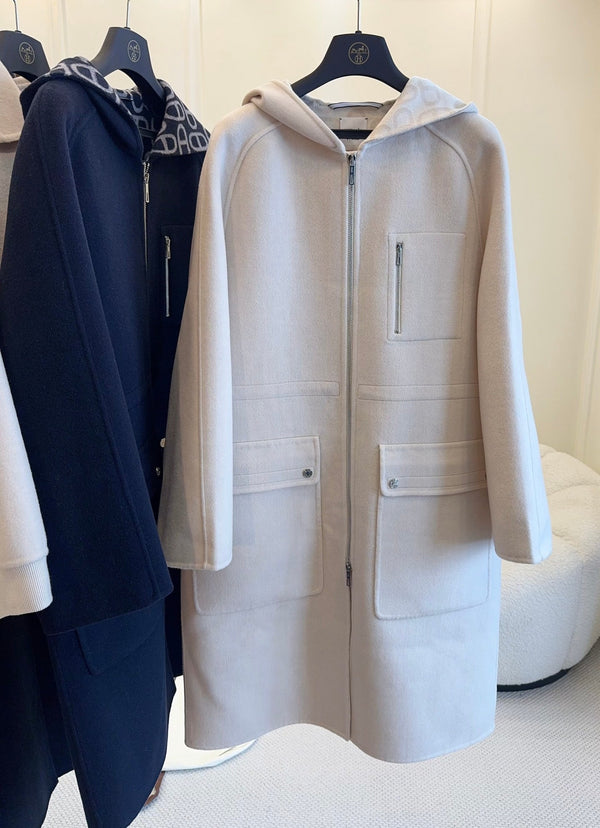 HM 25 Long Coat Cashmere Embroidered Leather 264291