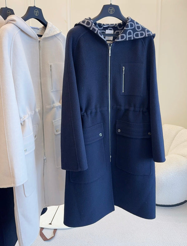 HM 25 Long Coat Cashmere Embroidered Leather 264291