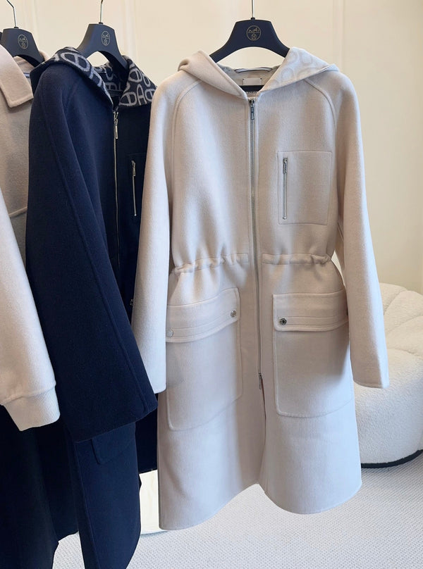 HM 25 Long Coat Cashmere Embroidered Leather 264291