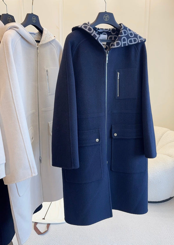 HM 25 Long Coat Cashmere Embroidered Leather 264291