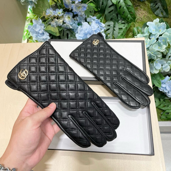 GUANTI TOUCHSCREEN IN PELLE DI AGNELLO NERA 427401