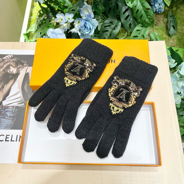 TOUCHSCREEN GLOVES IN BLACK WOOL 454593