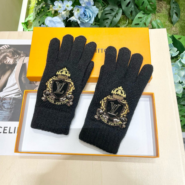 TOUCHSCREEN GLOVES IN BLACK WOOL 454593