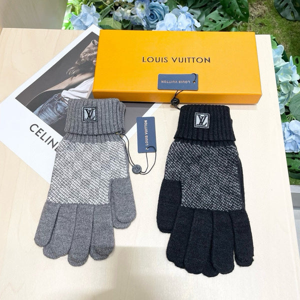 LV GLOVES IN DOVE GRAY WOOL 462427