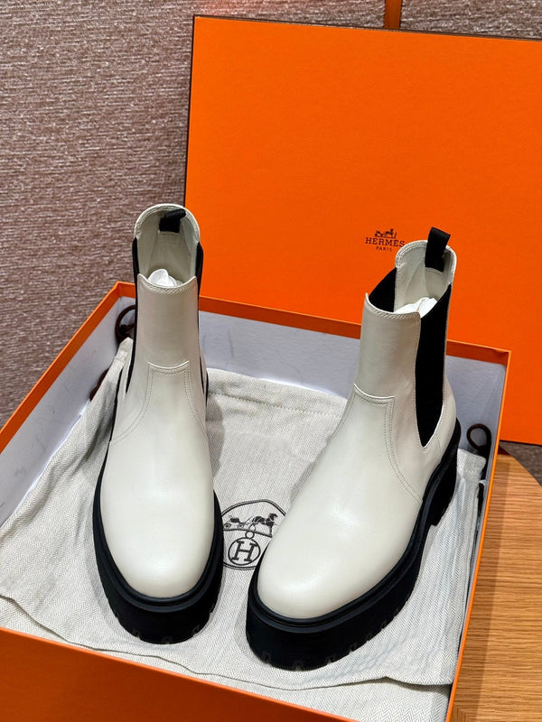 Stivaletto HM Harrow 50MM in pelle di vacchetta bianca 114780