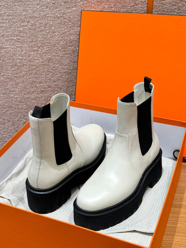 Stivaletto HM Harrow 50MM in pelle di vacchetta bianca 114780