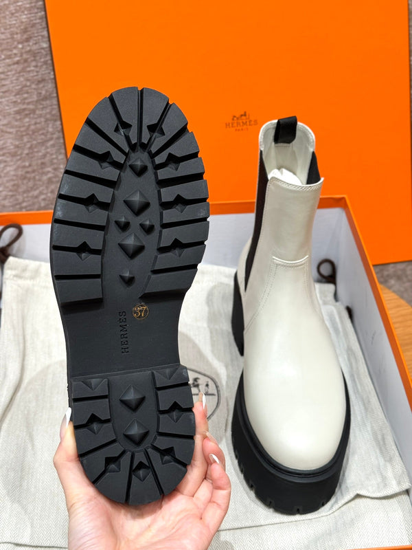 Stivaletto HM Harrow 50MM in pelle di vacchetta bianca 114780