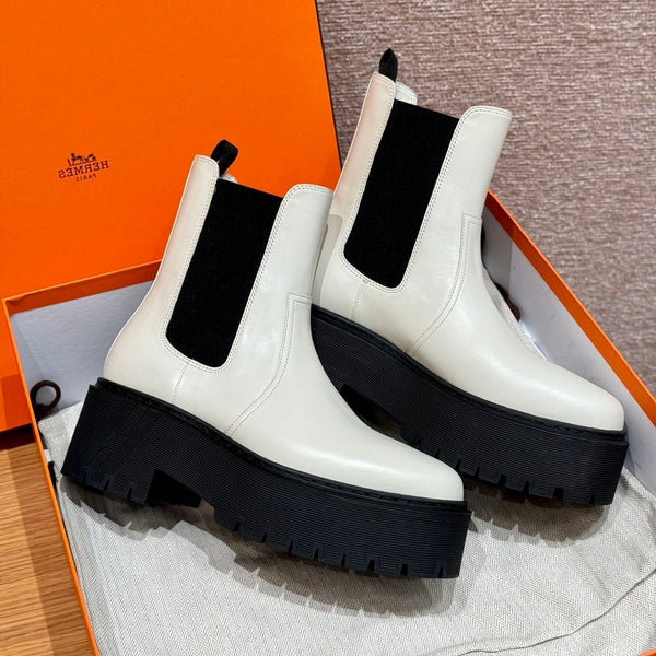 Stivaletto HM Harrow 50MM in pelle di vacchetta bianca 114780