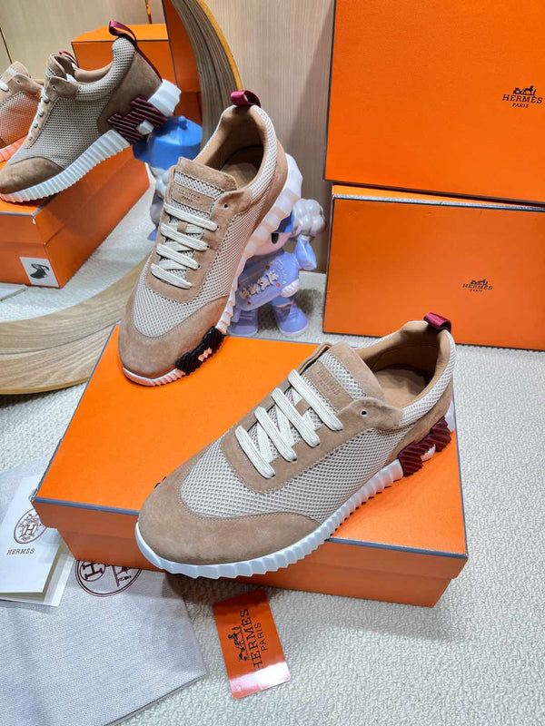 HM Bouncing Sneaker Beige Came Mesh with Suede 206303