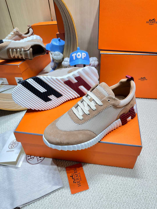 HM Bouncing Sneaker Beige Came Mesh with Suede 206303