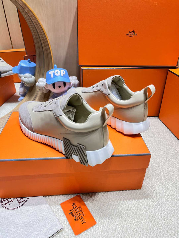 HM Bouncing Sneaker Beige Esquisse Goatskin with Suede 206309