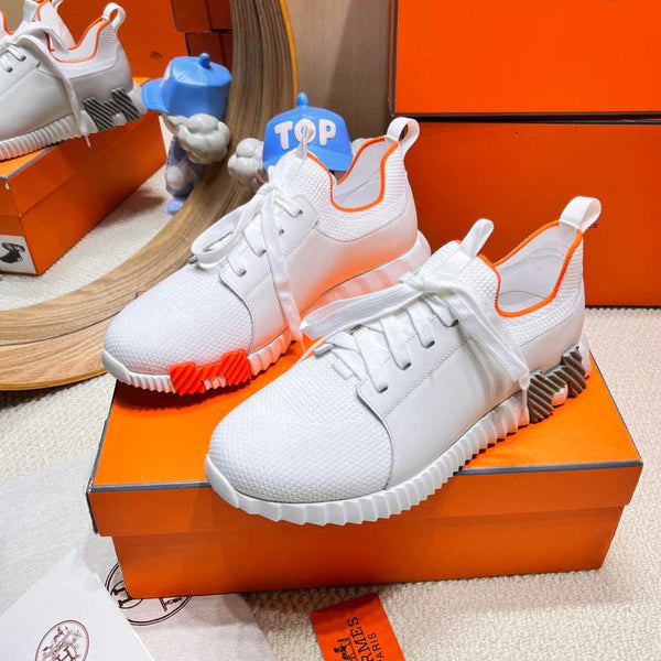 HM Depart slip-on Sneaker White Knitted fabric and Calfskin 206328