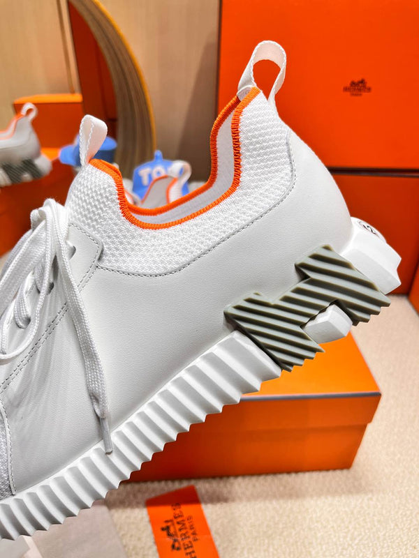 HM Depart slip-on Sneaker White Knitted fabric and Calfskin 206328