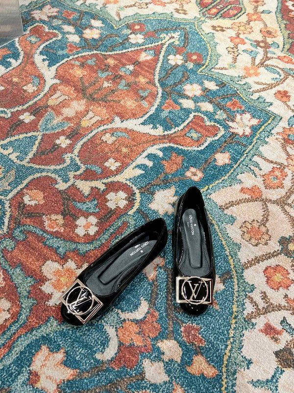 Ballerina piatta LV Shake in pelle di agnello nera