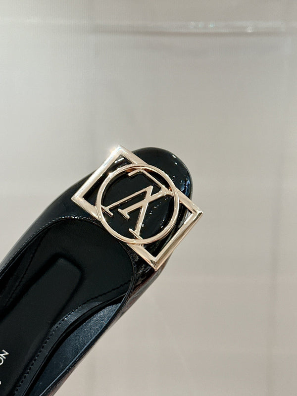 Ballerina piatta LV Shake in pelle di agnello nera