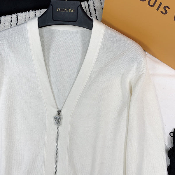 HM 25 Cardigan White Wool 228180