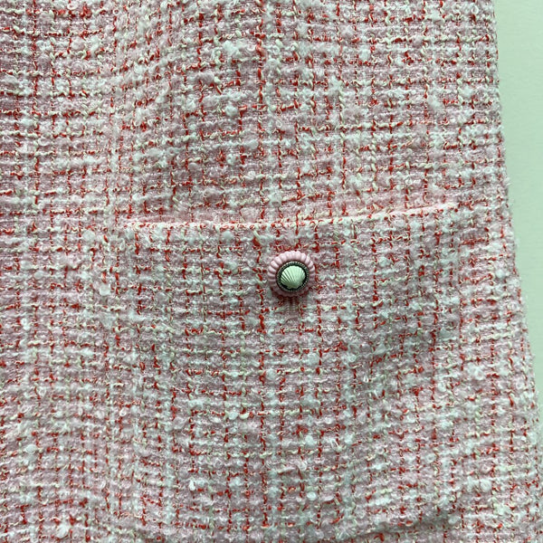 CC 25 Flower Woven Dress Tweed Pink Polyester Cotton 257307