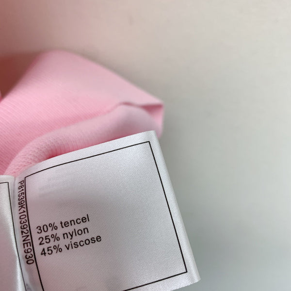 CC 25 Round Neck Knitted Embroidered Logo Vest Dress in Pink 277583