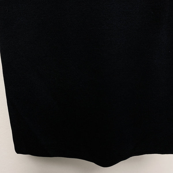 CC 25 Round Neck Knitted Embroidered Logo Vest Dress in Black  277585