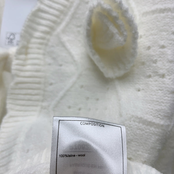 CC 25 Cardigan lavorato a maglia con motivo floreale tridimensionale bianco 277591