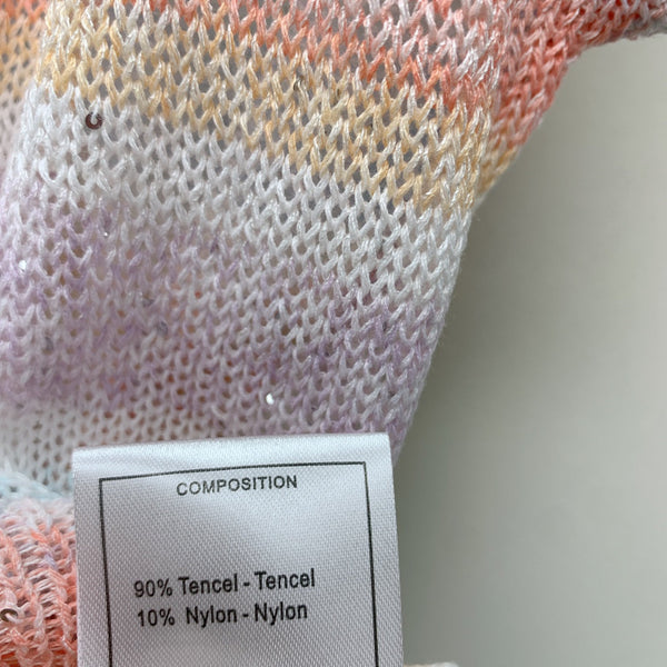 CC 25 Round Neck Contrast Color Stitching Sleeveless T-shirt in Colorful Tencel 277594