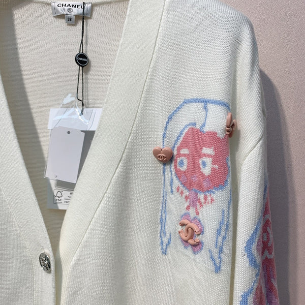 CC 25 Cardigan White And Black Cotton 287524