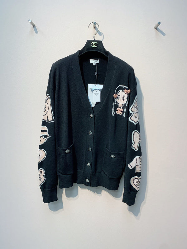 CC 25 Cardigan White And Black Cotton 287524