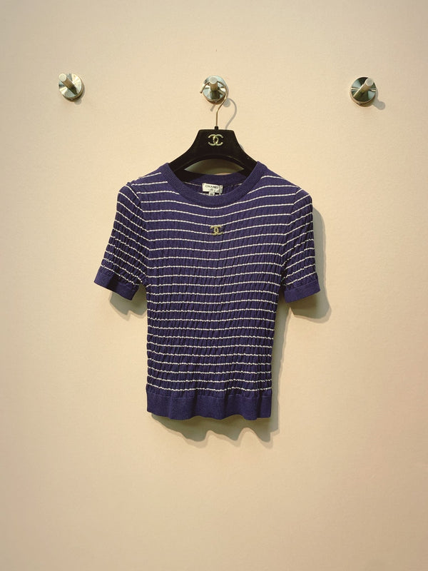 CC 25 Striped Crew Neck T-Shirt Tencel 289188