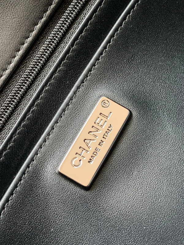 flap bag medium 25 black pink sequin silver hardware