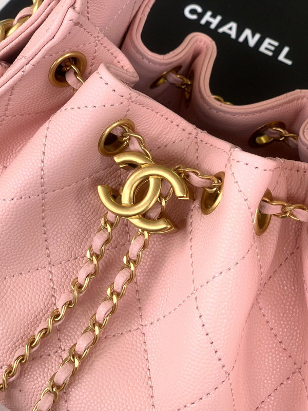 CC 25C Hobo Bags 20cm Light Pink Grained Calfskin