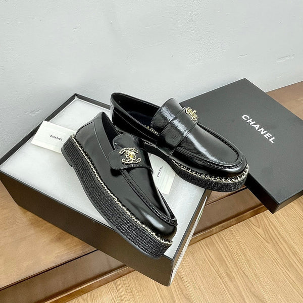 PLATFORM LOAFERS BLACK CALFSKIN