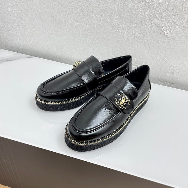 PLATFORM LOAFERS BLACK CALFSKIN