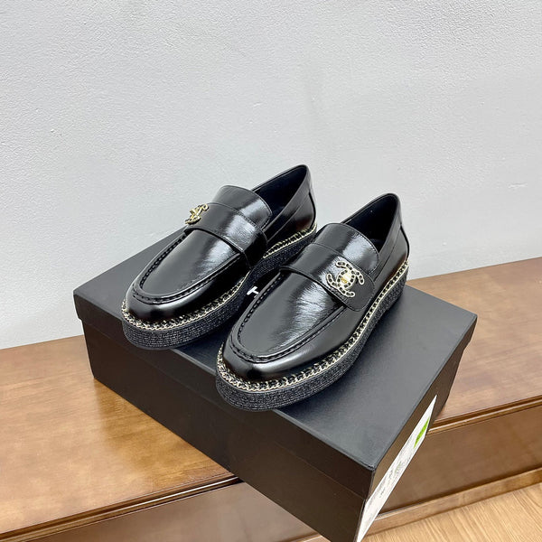 PLATFORM LOAFERS BLACK CALFSKIN