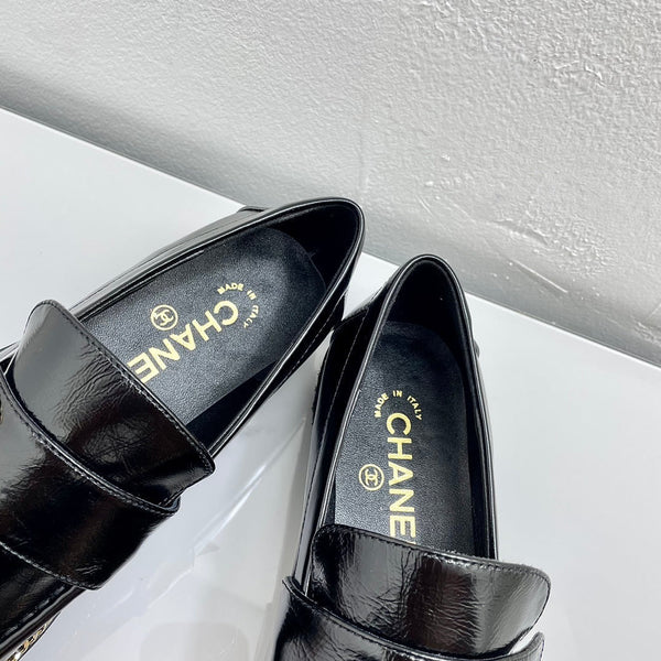 PLATFORM LOAFERS BLACK CALFSKIN