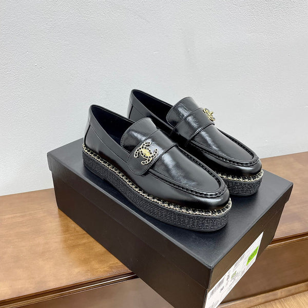 PLATFORM LOAFERS BLACK CALFSKIN